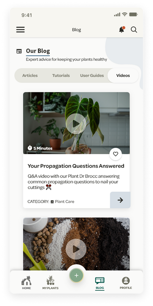 Willow App with step by step tutorials and plant care articles 
