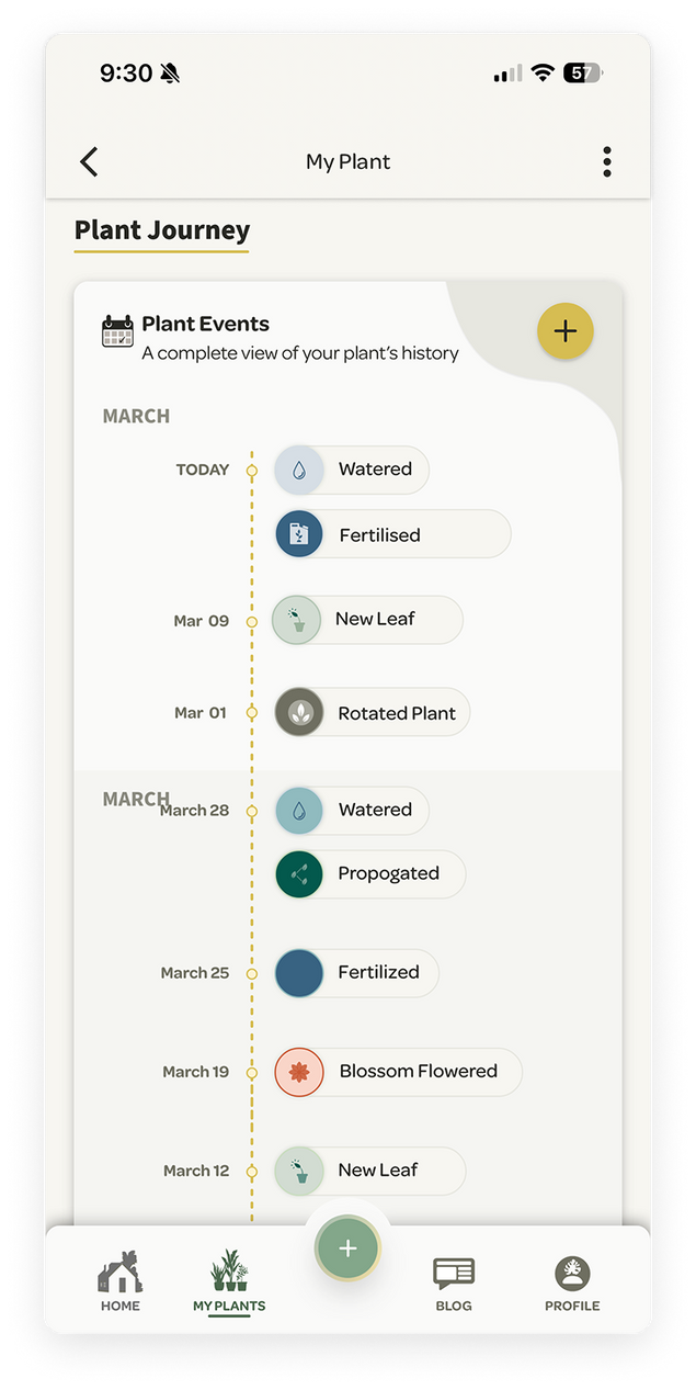 Willow App tracks plant events 